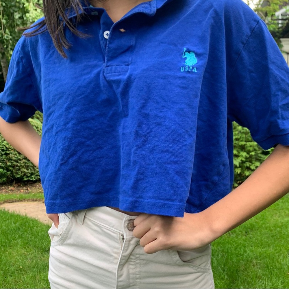 Cropped Blue Polo Ralph Lauren Top